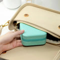 Portable Mini Jewelry Storage Box Travel Organizer Jewelry Case Leather Storage Earrings Necklace Ring Jewelry Organizer Display