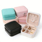 Portable Mini Jewelry Storage Box Travel Organizer Jewelry Case Leather Storage Earrings Necklace Ring Jewelry Organizer Display