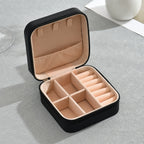 Portable Mini Jewelry Storage Box Travel Organizer Jewelry Case Leather Storage Earrings Necklace Ring Jewelry Organizer Display